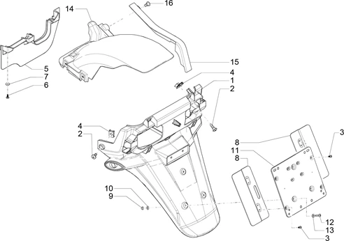 Couvercle arrière - Pare-boue