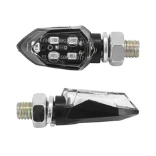 TURN SIGNAL FOR MOTORBIKE- AVOC INZAY 5 LEDS ABS BODY - TRANSPARENT/BLACK (Long 35mm / H 18mm (Wd 16mm) (EEC APPROVED) (Pair)