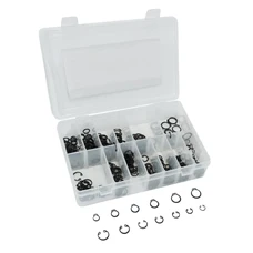 CIRCLIPS EXTERIEUR ET INTERIEUR 6 ET 7 TAILLES DIAM DE 8 à 15mm  (ASSORTIMENT)  (BOITE 625 PIECES)  -P2R-