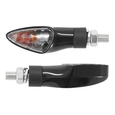 TURN SIGNAL (UNIVERSAL) REPLAY TRIANGLE TRANSPARENT/BLACK - SHORT -BULB- (L 68mm / H 23mm / Wd 20mm) -CEE APPROVED- (PAIR)