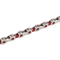 CHAIN FOR BICYCLE - 11 SPEED.NEWTON KMC SILVER/RED 116 LINKS COMPATIBLE SHIMANO/SRAM