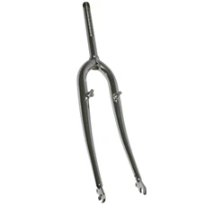FOURCHE VTT 26'' RIGIDE CINTREE ACIER CHROME AVEC TASSEAUX PIVOT FILETE 22,2mm - 1" (230mm/fileté sur 140mm)