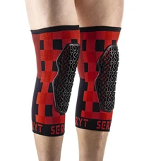 PROTECTION GENOUILLERES VTT SERYT CHECKER ANTIBACTERIEN, ANTIDERAPANTE, SANS COUTURE DAMIER ROUGE/NOIR L/XL (VENDU A LA PAIRE) 300 g -CE EN 1621.1 NIVEAU 1