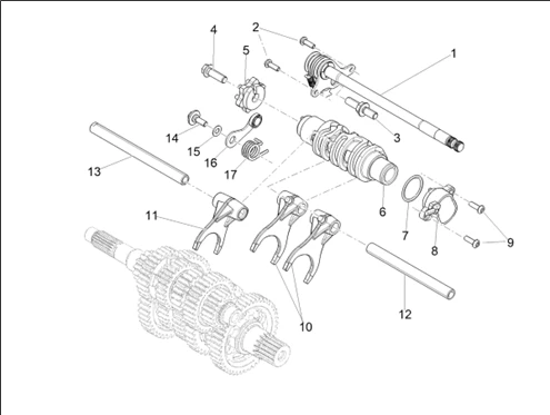 Boîte de vitesses / Selecteur / Desmodromique