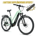 VELO ELECTRIQUE/VAE CITY 28 LEADER FOX BARNET FEMME VERT D'EAU 9V MOTEUR CENTRAL BAFANG M510 36V 95Nm BATTERIE 20Ah (20'' - H52cm - TAILLE L - POUR ADULTE DE 178cm à 185cm)