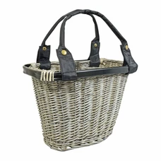 FRONT BASKET - NEWTON QUICK OSIER "AGED FINISH" WHITE (37x25x28cm) WITH AUTOMATIC BRACKET