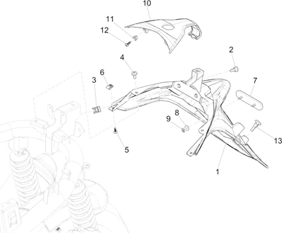 Couvercle arrière - Pare-boue