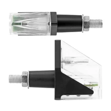 TURN SIGNAL (UNIVERSAL) REPLAY WING TRANSPARENT 3 LEDS ORANGE - RESIN BODY - BLACK MAT ** (PAIR) (L 62mm / H 20mm / Wd 52mm)