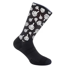CHAUSSETTES / SOCQUETTES ETE GIST RANGE NOIR F**K NOIR MOTIFS BLANC 38/42 ECOLOGIQUE - HAUTEUR 22CM (PAIRE) -5868