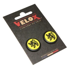 HANDLEBAR END PLUG- FOR ROAD BIKE- VELOX DOMING FLANDERS LION (PAIR ON CARD)