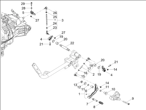 Sélecteurs internes de la boîte de vitesses