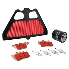 KIT ENTRETIEN MOTO ADAPTABLE KAWASAKI 900 Z900 2017> PLAQUETTE METAL FRITTE (PACK 9 PIECES) -SELECTION P2R PREMIUM