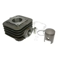CYLINDRE SCOOT ADAPTABLE PIAGGIO 50 ZIP 2T, TYPHOON, LIBERTY 2T/ VESPA LX 2T/ GILERA 50 STALKER, ICE/APRILIA 50 SR AIR -P2R FONTE AVEC PISTON GRAPHITE