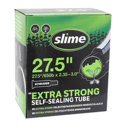CHAMBRE A AIR VELO 27.5 x 2.35-3.0 SLIME VALVE SCHRADER OBUS DEMONTABLE AVEC LIQUIDE ANTI-CREVAISON -COMPATIBLE VAE