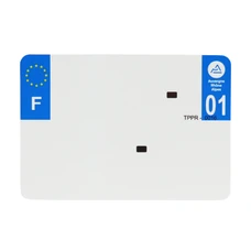 BANDE PLAQUE MOTO 210x145 POUR PVC AVEC RAISON SOCIALE DEP. 01/EURO (VENDU A L'UNITE)