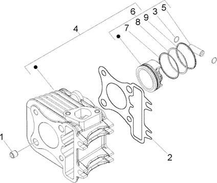 Ensemble cylindre-piston-axe de piston
