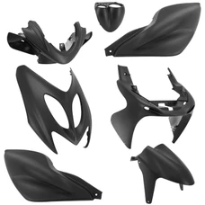 CARROSSERIE/CARENAGE SCOOT ADAPTABLE MBK 50 NITRO 1997>2012/YAMAHA 50 AEROX 1997>2012 NOIR MAT (KIT 7 PIECES) -P2R