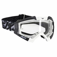MASQUE/LUNETTES CROSS ADX MX BLANC/NOIR ECRAN TRANSPARENT ANTI-RAYURES (HOMOLOGUE EN1938) (+ LIVRE AVEC ECRAN MIROIR)