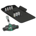 CLIQUET MANCHE EN T WERA 400 KOMPAKT 1/4 AVEC DOUILLE NOIR/VERT (SET 9 PIECES)  -MARQUE ALLEMANDE POUR LES ATELIERS-
