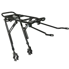LUGGAGE RACK-REAR- ON STAYS- P2R -ON SEAT STAYS- ALUMINIUM-BLACK ADJUSTABLE FOR 20" to 29'' (39x14cm)