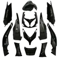 CARROSSERIE/CARENAGE MAXISCOOTER ADAPTABLE YAMAHA 500 TMAX 2001>2007 NOIR BRILLANT -STYLE ORIGINE- (KIT 12 PIECES) -P2R