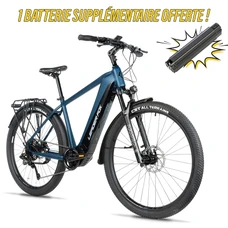 VELO ELECTRIQUE/VAE VTC 28 LEADER FOX BARNET 2025 HOMME BLEU 9V MOTEUR CENTRAL BAFANG M510 36V 95Nm BATTERIE 20Ah (22.5'' - h53cm - TAILLE XXL - POUR ADULTE DE 190cm à plus)