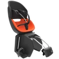 PORTE BEBE/SIEGE ENFANT ARRIERE PRODIGEE ICON A FIXER SUR CADRE NOIR COUSSIN ORANGE AVEC SERRURE (JUSQU'A 22 kg MAX) (HOMOLOGUE CE EN 14344)