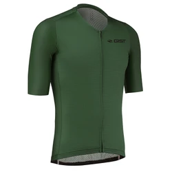 MAILLOT GIST HOMME PODIUM MANCHES COURTES ZIP TOTAL VERT L -5359