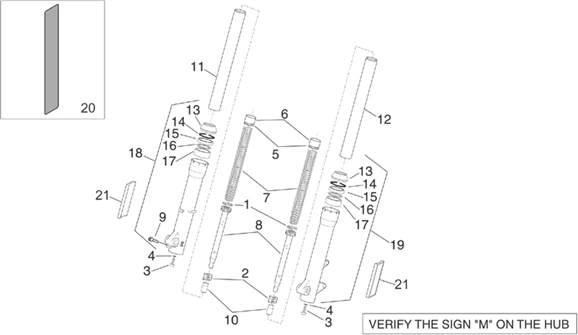 Fourche marzocchi   tiges,fourreaux