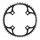 CHAINRING FOR MTB 4 ARMS - Ø104 TA CHINOOK TRIPLE 44 Teeth- External BLACK ALU FOR SHIMANO / SRAM / RACE FACE / FSA 8/9 Speed.