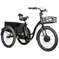 TRICYCLE ELECTRIQUE/VAE CITY LEADER FOX 24" LOVELO 2023 MIXTE NOIR BRILLANT 3V SHIMANO NEXUS MOTEUR ROUE AV BAFANG 36V 45Nm BATTERIE 14Ah  FREIN ET RETROPEDALAGE