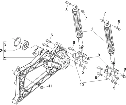 Suspension arrière - Amortisseur/s