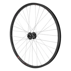 WHEEL FOR TREKKING BIKE - 700x35 FRONT - KARGO DISC/V-brakes FOR E-BIKE ALUMINIUM BLACK "DOUBLE WALLED" SHIMANO HUB M475 DISC 6 HOLES -QUICK RELEASE (REINFORCED)
