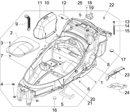Logement casque - Dessous de selle