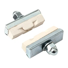 PORTE PATIN FREIN CITY CALIPER SYMETRIC ELVEDES PUISSANT / SILENCIEUX 40mm BLANC (1 PAIRE SUR CARTE)