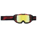 MASQUE/LUNETTES CROSS PROGRIP 3303 FL VISTA MULTILAYERED NOIR/ROUGE ECRAN MIROIR JAUNE ANTI-RAYURES/ANTI U.V./ANTI-BUEE (HOMOLOGUE CE-EN-N- AC-96025 REV.2)