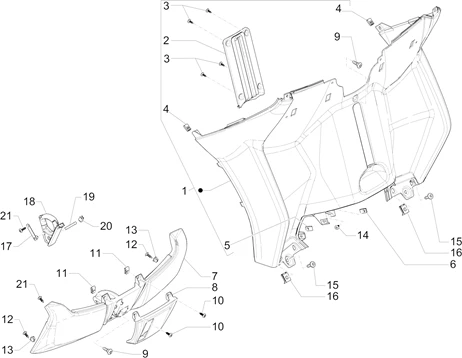 Coffre avant - Contre-tablier