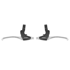 LEVIER DE FREIN VTT/VTC V-BRAKE 4 DOIGTS NEWTON ALU ARGENT/NOIR (PAIRE SUR CARTE)
