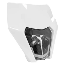 PLAQUE PHARE/TETE DE FOURCHE MOTO UNIVERSEL TYPE KTM EXC 2.0 BLANC (HOMOLOGUE CE) (LED) -P2R