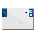 BANDE PLAQUE MOTO 210x145 POUR PVC AVEC RAISON SOCIALE DEP. 10/EURO (VENDU A L'UNITE)