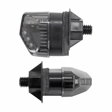 TURN SIGNAL FOR MOTORBIKE- AVOC MINI 3RS ABS BODY - SMOKED/BLACK (Long 38mm / H 25mM (Wd 26mm) (PAIRE) (MONTAGE IDEAL MP3) -EEC APPROVED