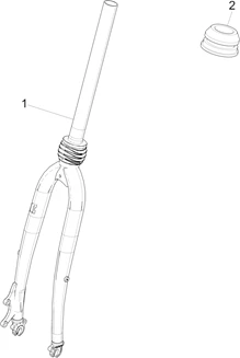 Fourche/tube direction - Ensemble butée dir.
