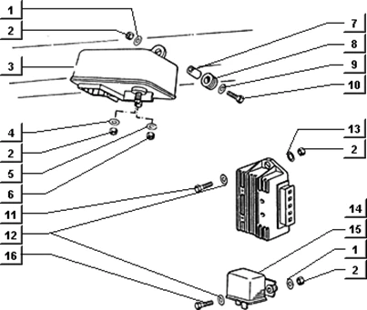 Dispositif commande prechauffage-regulateur de tension-telerupteur