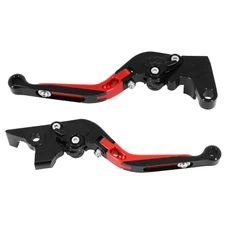 LEVIER DE FREIN/EMBRAYAGE MOTO REGLABLE/RETRACTABLE POUR YAMAHA 700 MT-07 2014>2018 ROUGE ANODISE CNC (PAIRE)  -AVOC-