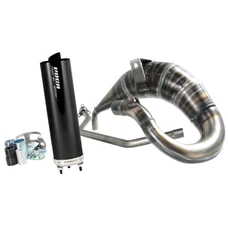 EXHAUST FOR 50cc MOTORBIKE VOCA CROSS ROOKIE FOR RIEJU 50 MRX, RR/MH 50 FURIA (TOP MOUNTING - BLACK ALUMINIUM SILENCER)