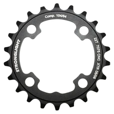 CHAINRING FOR MTB-FOR TRIPLE- 22T. Ø64 "INNER" BLACK STRONGLIGHT ALU 7075- for XTR M960 - 4mm Thickness 4 mm