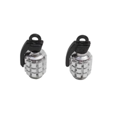 BOUCHON DE VALVE SCOOT/CYCLO REPLAY VS GRENADE ARGENT  (PAIRE)