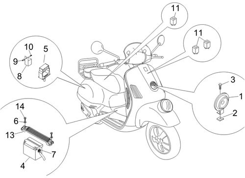 Relais - Batterie - Avertisseur sonore