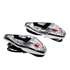 DECORATIVE LIGHTNING REPLAY  "WATER DROP" WING TRANSPARENT/CHROME- WITH ORANGE BULB  (L 62mm / H 23mm / W 18mm)(PAIR) **