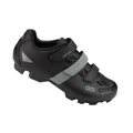 MTB CYCLING SHOE- GES VANTAGE2 BLACK/GREY EURO 44 TRIPLE HOOK AND LOOP STRAPS- COMPATIBLE SPD (PAIR)